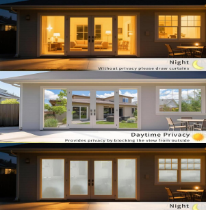 PDLC switchable privacy film - day and night